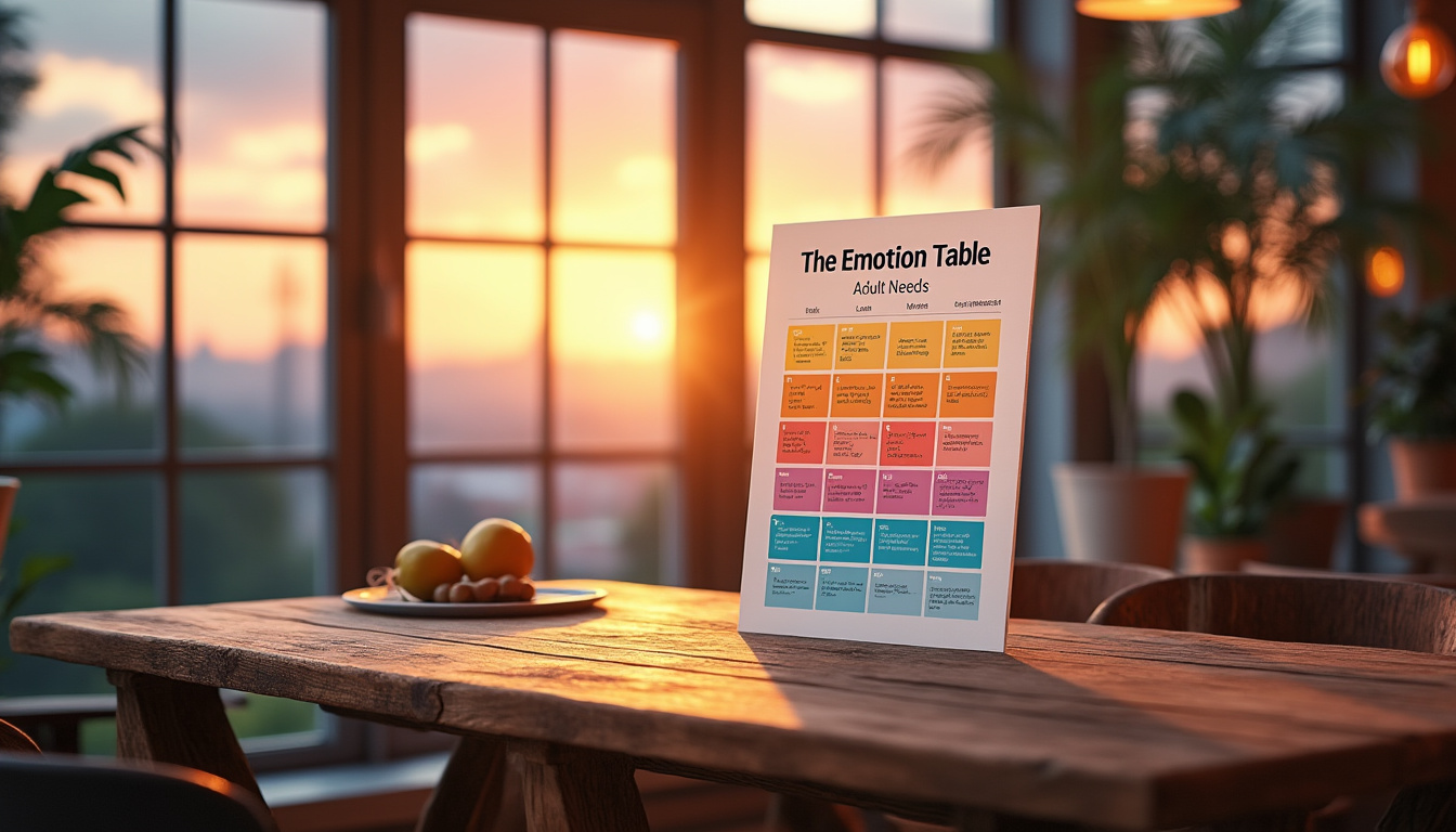 découvrez comment le tableau des émotions et des besoins chez l'adulte peut vous aider à mieux comprendre vos ressentis et à favoriser votre développement personnel. un outil essentiel pour améliorer bien-être et relations au quotidien.